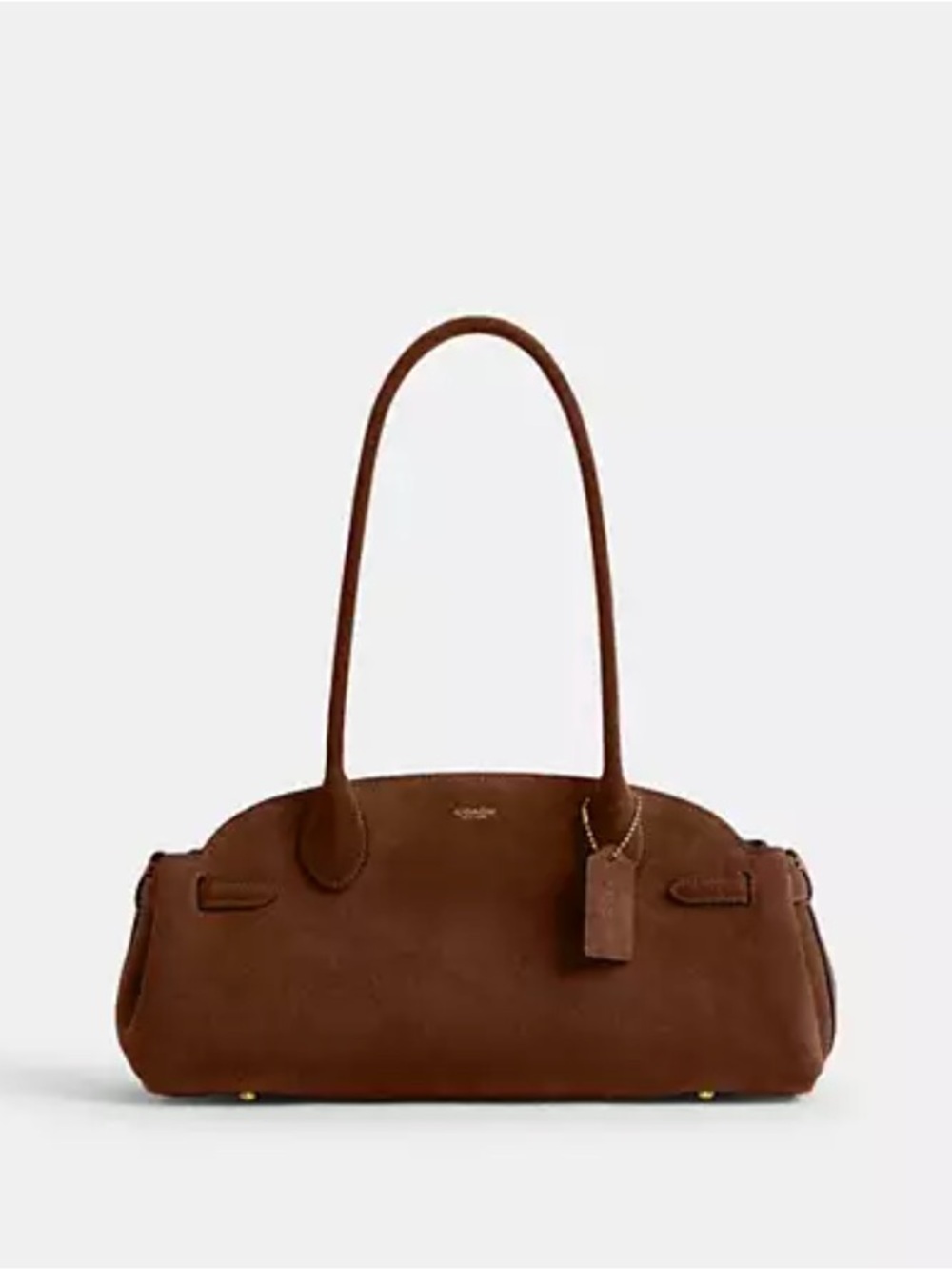 COACH Brown Suede Empire Carry All East West Shoulder Bag